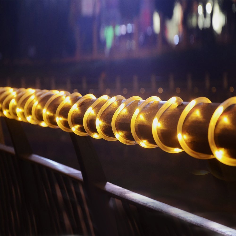 太阳能灯串100led空心管子铜线灯户外防水银线灯圣诞装饰灯带彩灯