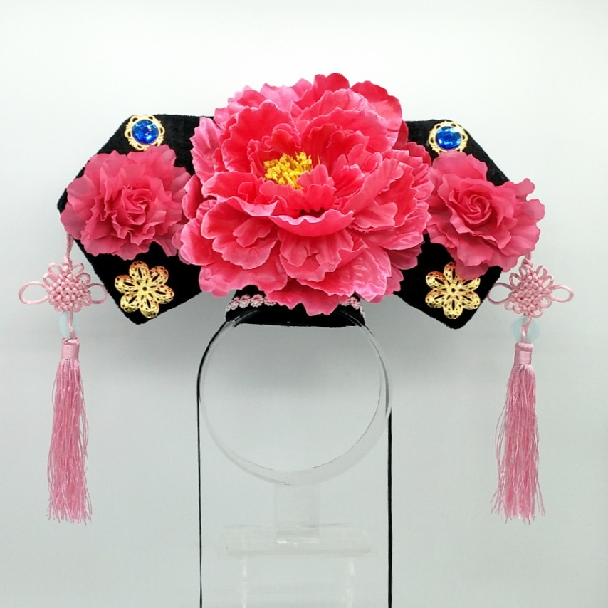 满族格格头饰清朝旗头格格帽成人儿童舞台演出道具