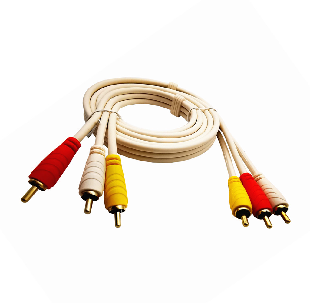 3rca对3rca莲花头影音线机顶盒连接电视机av线三对三音视频数据线