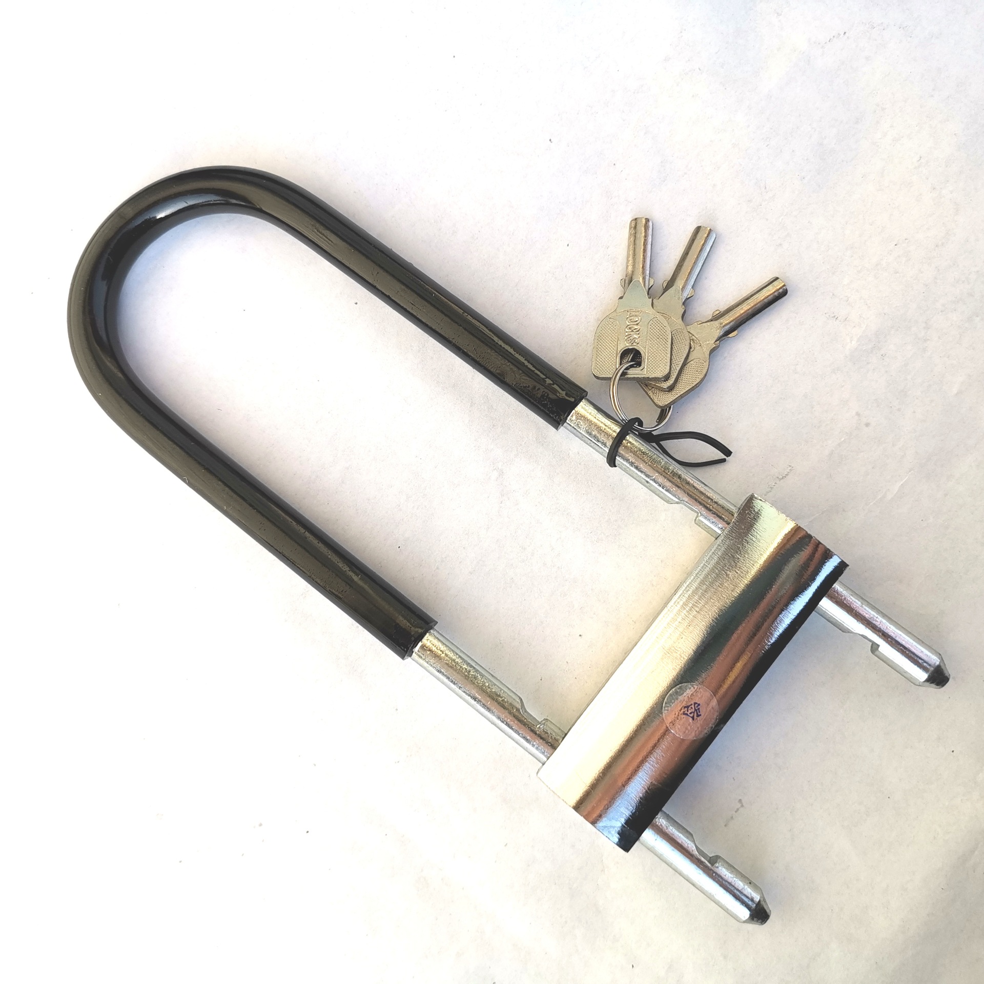 卫星玻璃门加长u型锁抗液压剪双开门拉手把摩托车插锁批发配件