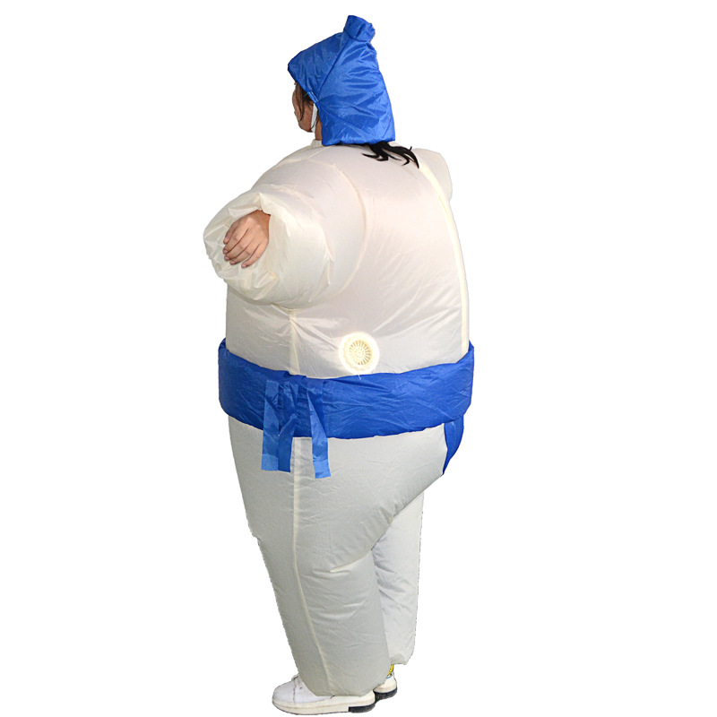 蓝色相扑充气人偶服装万圣节搞笑演出摔跤道具胖子充气衣服搞怪服