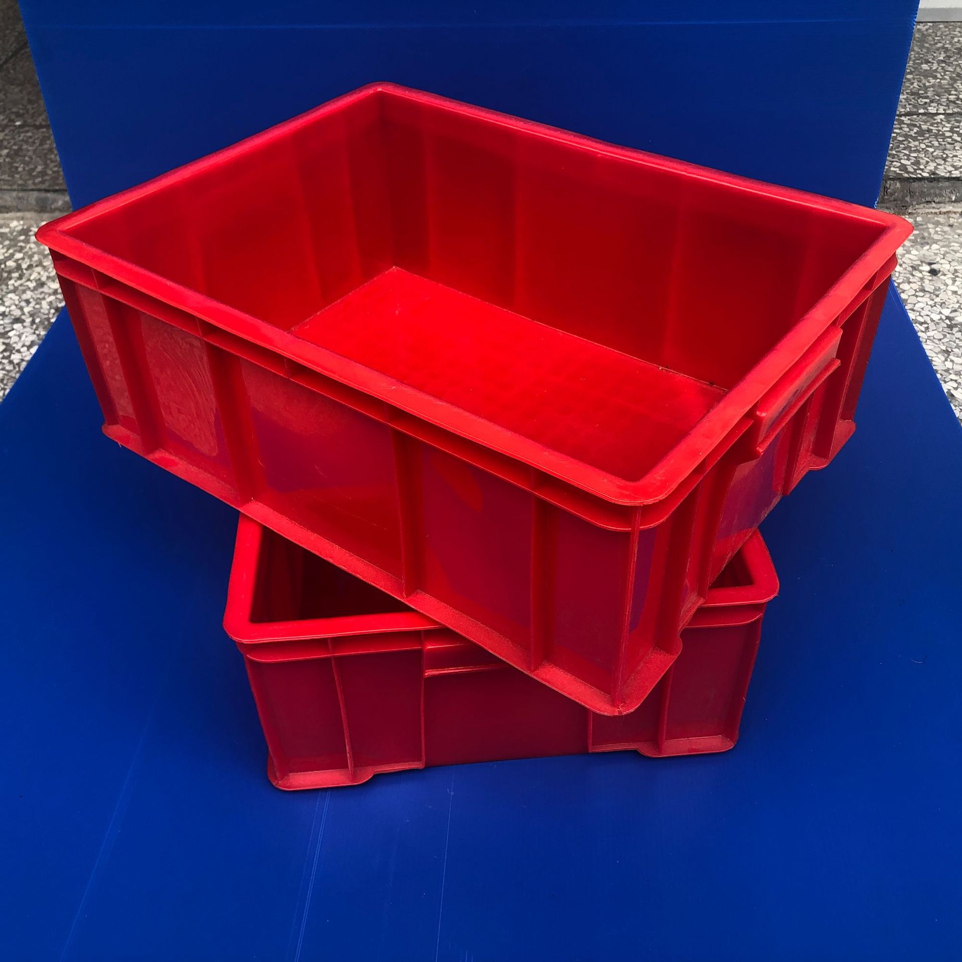 红色加厚塑胶周转箱 产品出货周转整理箱 中转箱物料流胶框周转箱