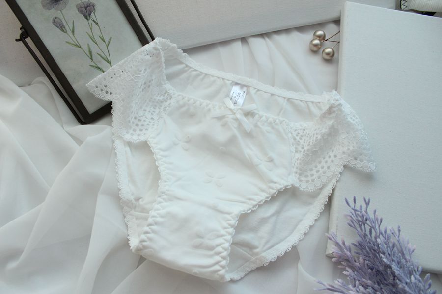 日系白色内裤棉款少女中腰内裤日系日单白色系列棉质少女内裤