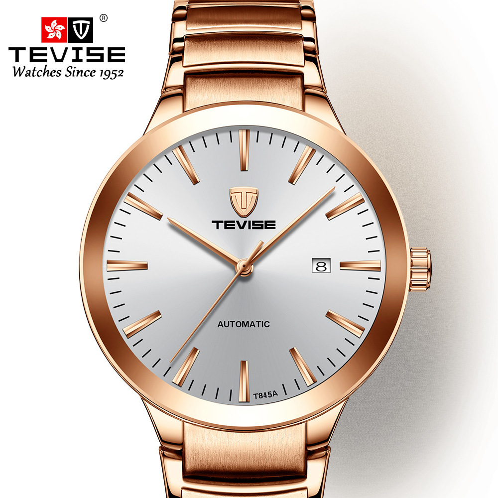 瑞士tevise防水商务日历手表全自动机械休闲男士手表休厂家直供