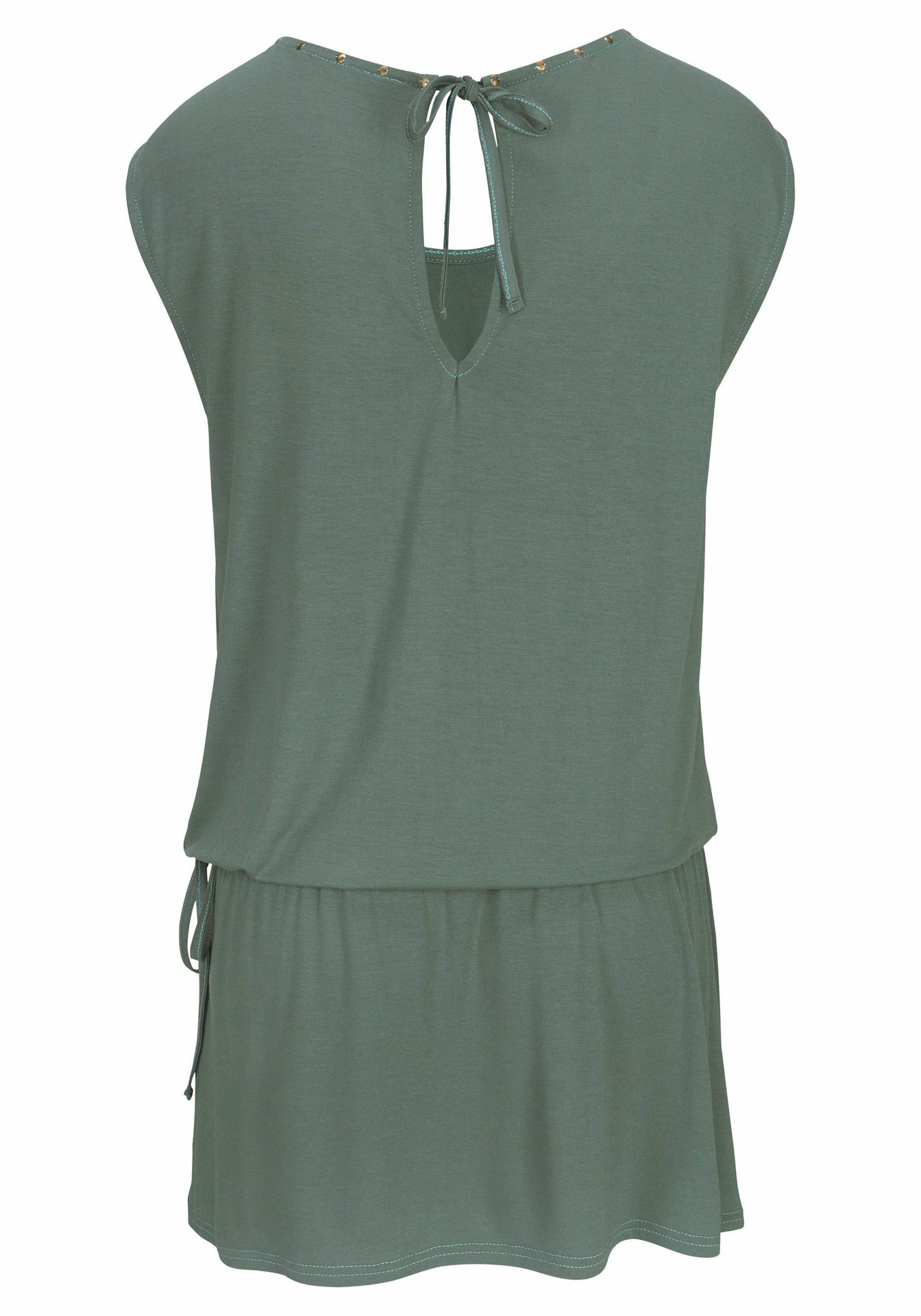 欧美新款女装纯色拼接印花松紧腰松连衣裙女式沙滩休闲连衣裙1856