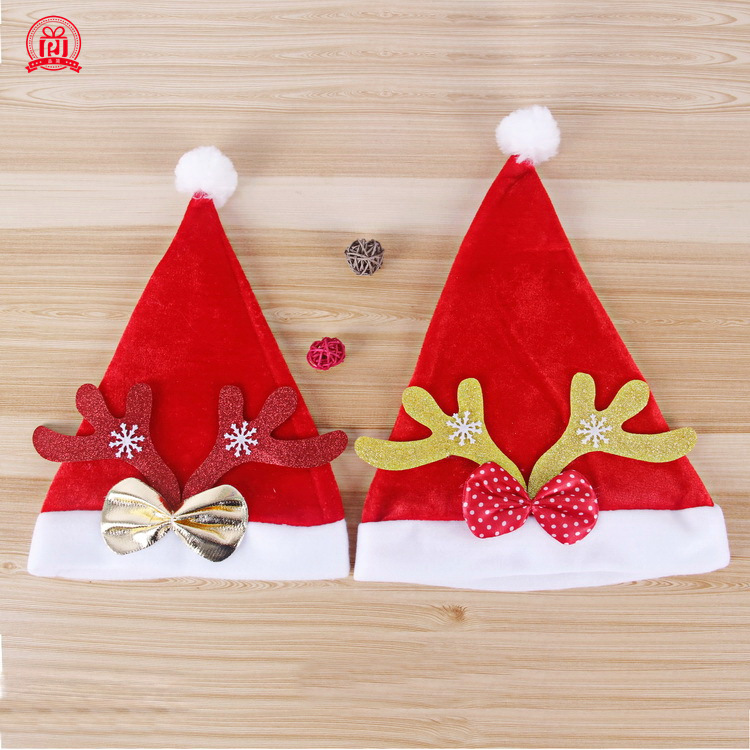 Christmas Hat Adult and Children Gold Velvet Antlers Christmas Hat Christmas Party Wear Holiday Decoration Supplies