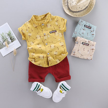 跨境童装夏季新款童装夏装男童宝宝婴幼儿童套装短袖套装两件套潮