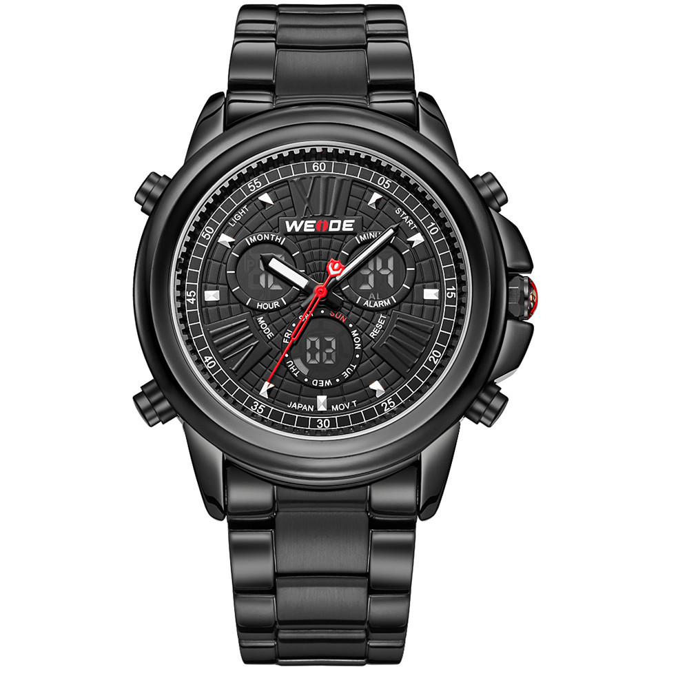 爆款男士钢带防水石英表 3408威德潮流男士手表 lcd系列石英手表