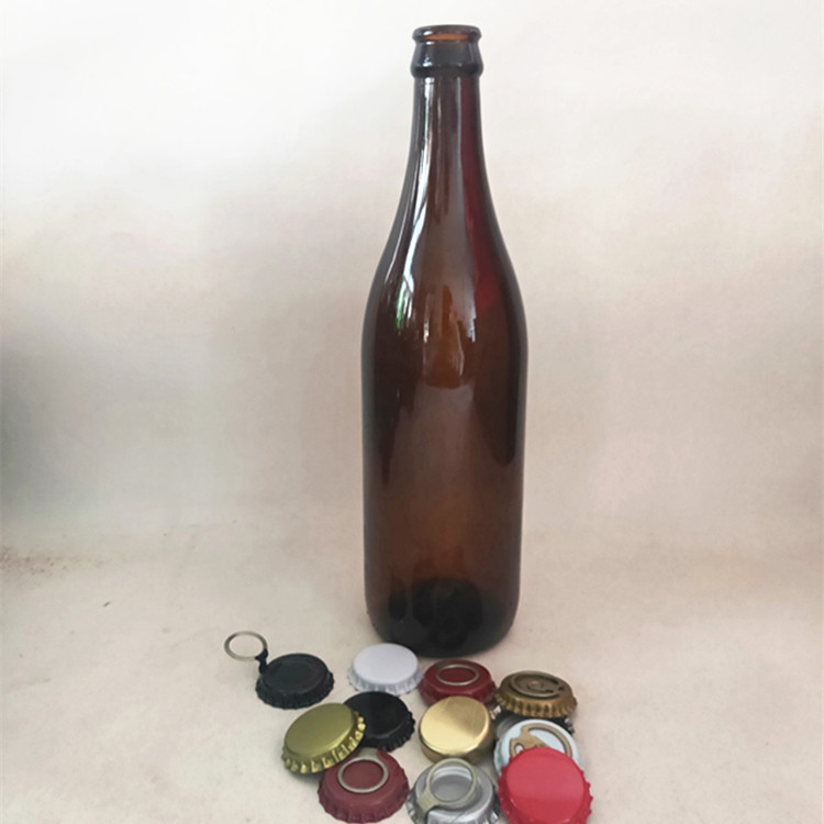 厂家现货直销500毫升棕色黄酒玻璃瓶精酿啤酒玻璃瓶皇冠盖拉环盖