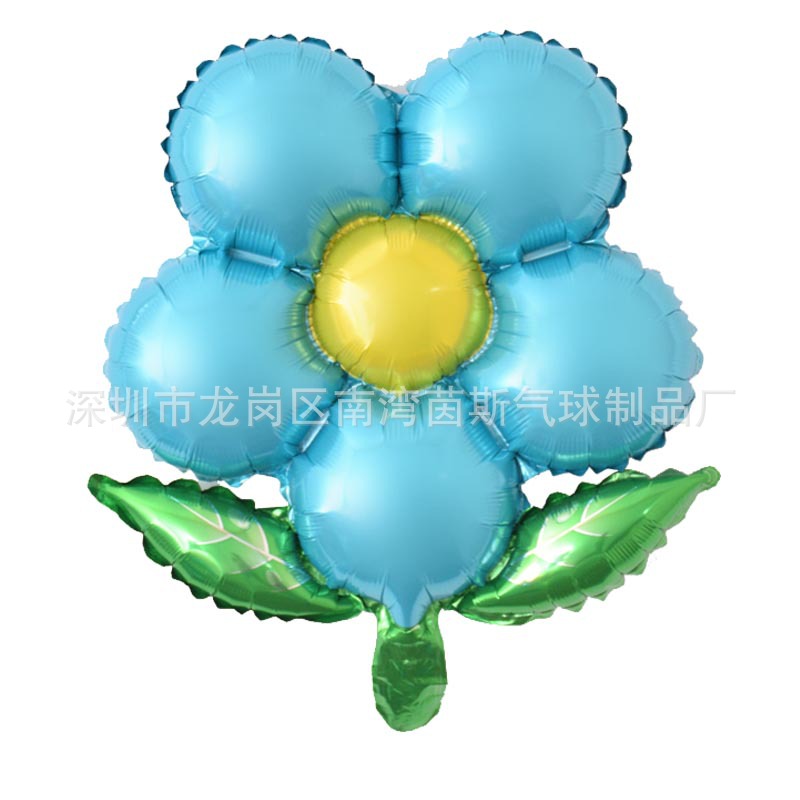 New Green Leaf Five Petal Flower Flower Balloon Birthday Party Decoration Festival Arrangement Aluminum Film Balloon Aluminum Foil Balloon