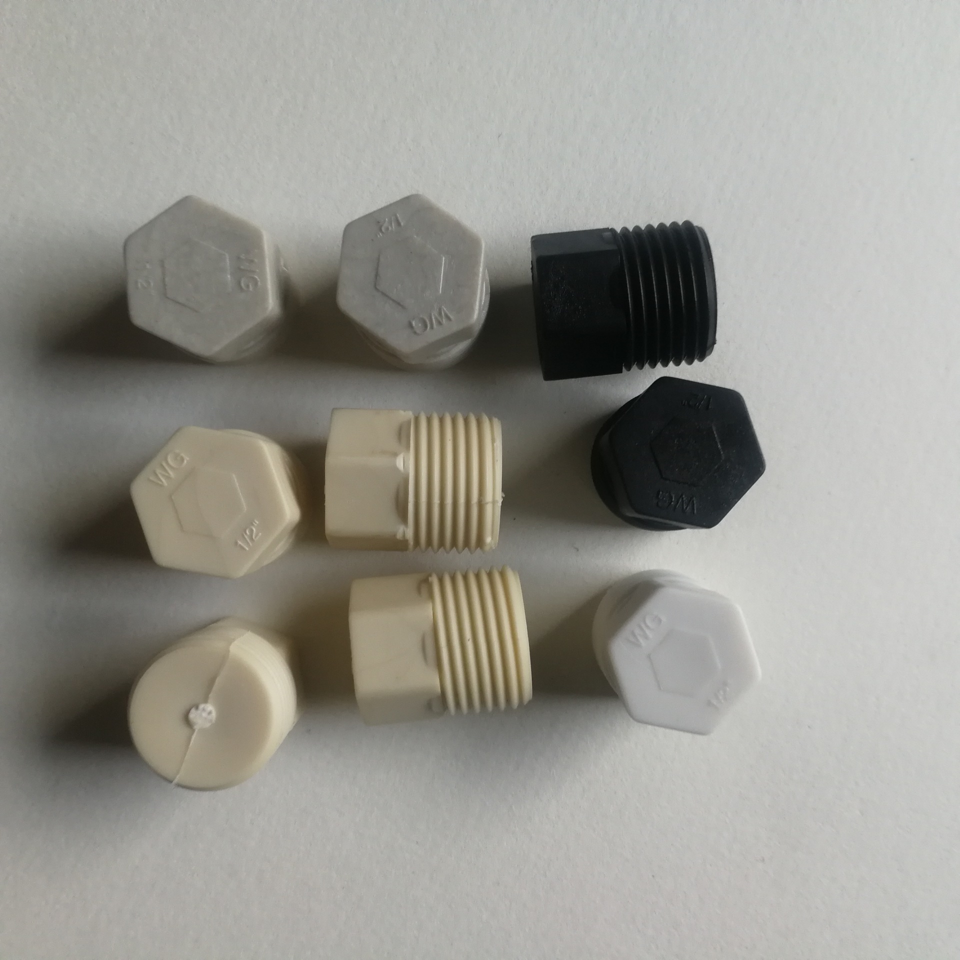 新款全实心塑料外丝堵头四分六分高强度耐温耐压耐腐赛钢赛铜管堵