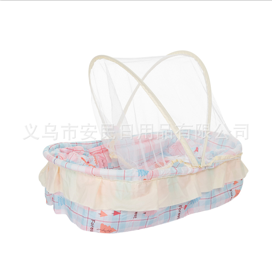 Factory Direct Sales Babies' Mosquito Net Children's Baby Cradle Bed Mosquito Net with Mattress Pillow Bracket Mosquito Net Bed Mosquito Net