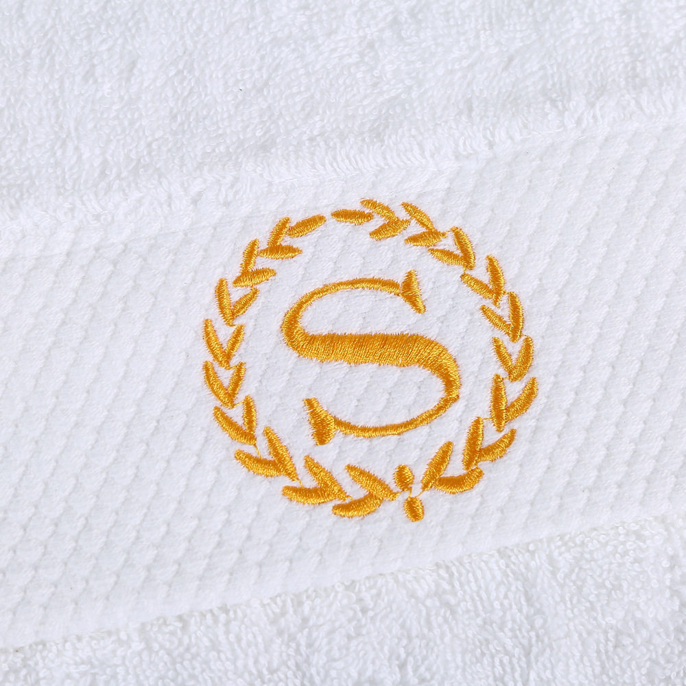 towel 白色酒店毛巾宾馆浴巾绣花定制全棉方巾面巾绣logo600g800g