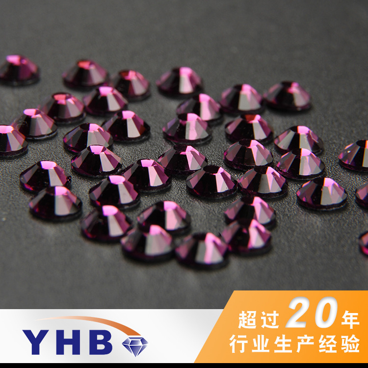 Factory Wholesale Clothing Accessories Middle East Hot Fix Rhinestone Ordinary Purple DIY Stick-on Crystals 5mm Women's Shoes Manicures Decoration Colorful Diamond