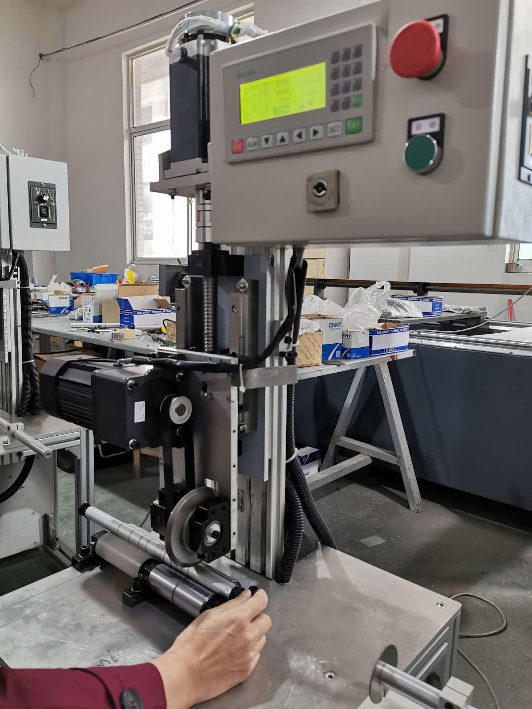 铝合金园管不锈钢圆管复合管滚筋机压筋机内滚筋外滚筋plc控制