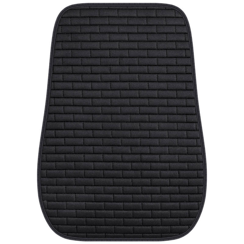 Car Long Grid Linen Non-Backrest Cushion Single Cushion Plaid Seat Cushion Three-Piece Set Four Seasons Universal Pad