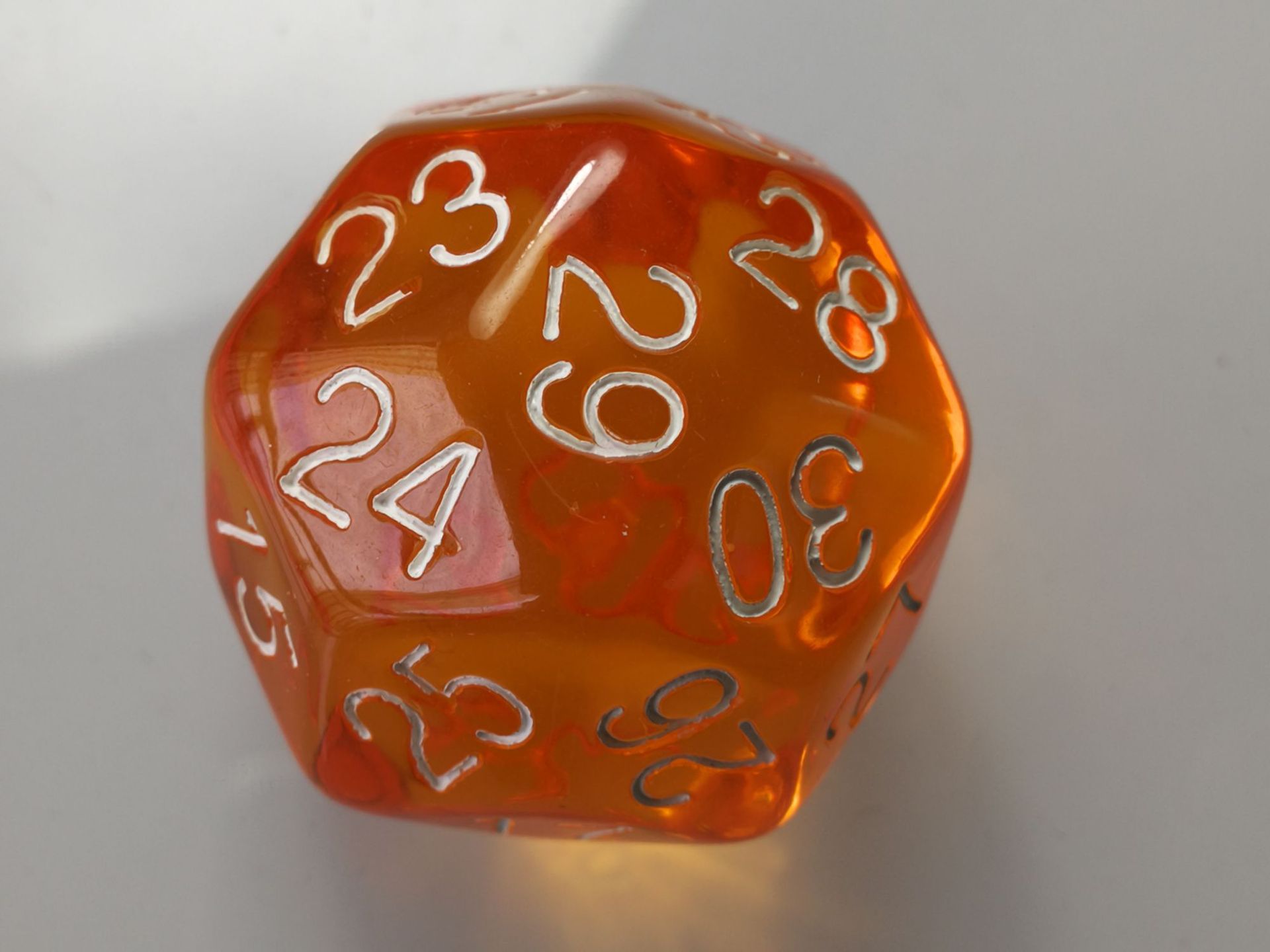 30面透明骰子玩具教学道具多面数字色子特大32mm三十面生命指示物