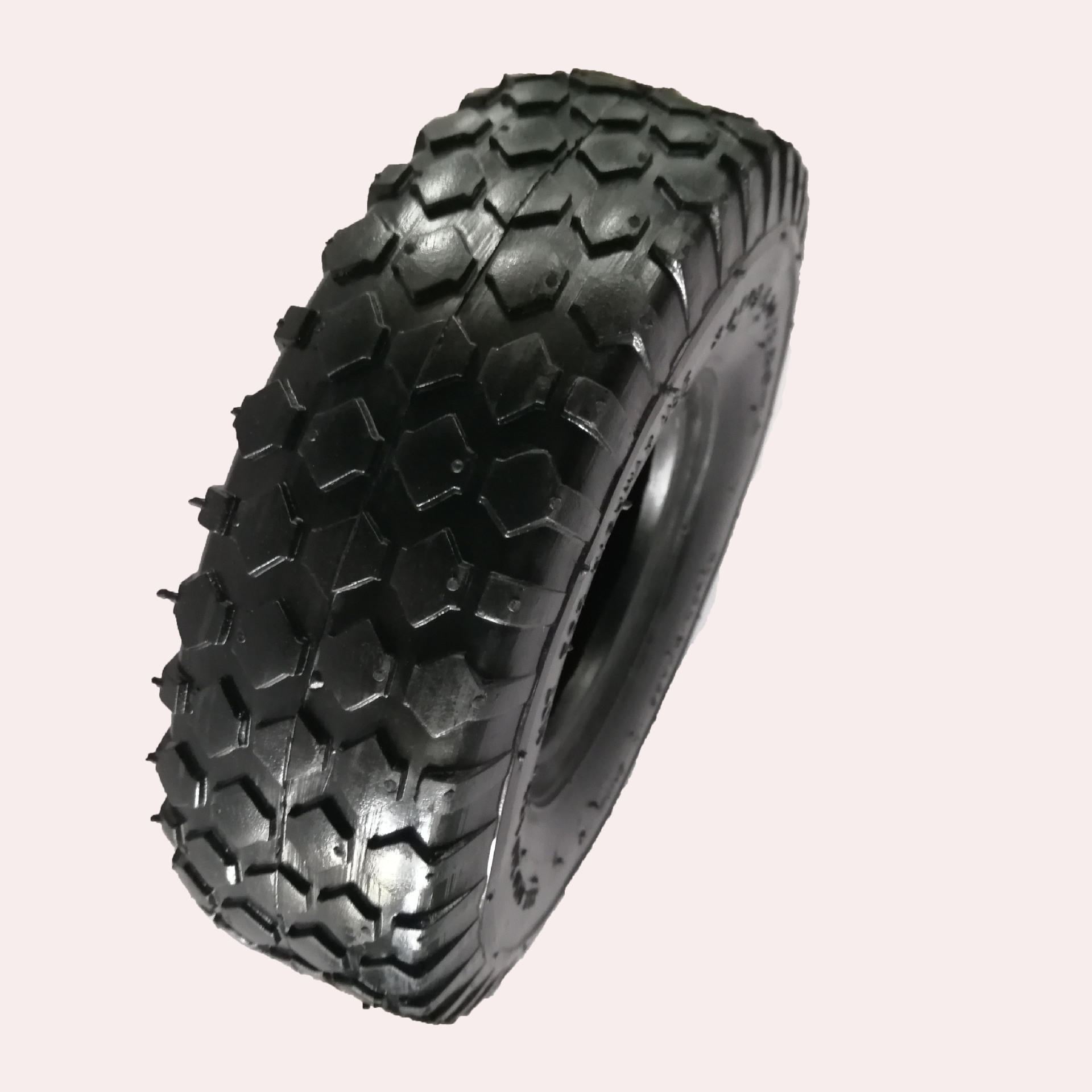 10寸 350-4手推车老虎车工具车充气轮子菱形花纹外胎橡胶轮胎厂家