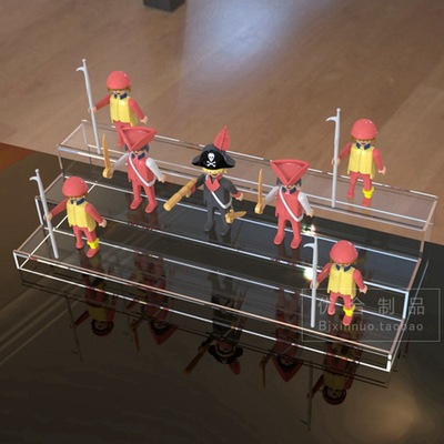 手办molly娃娃独角兽展示架礼品玩具家用透明动漫阶梯模型展示台