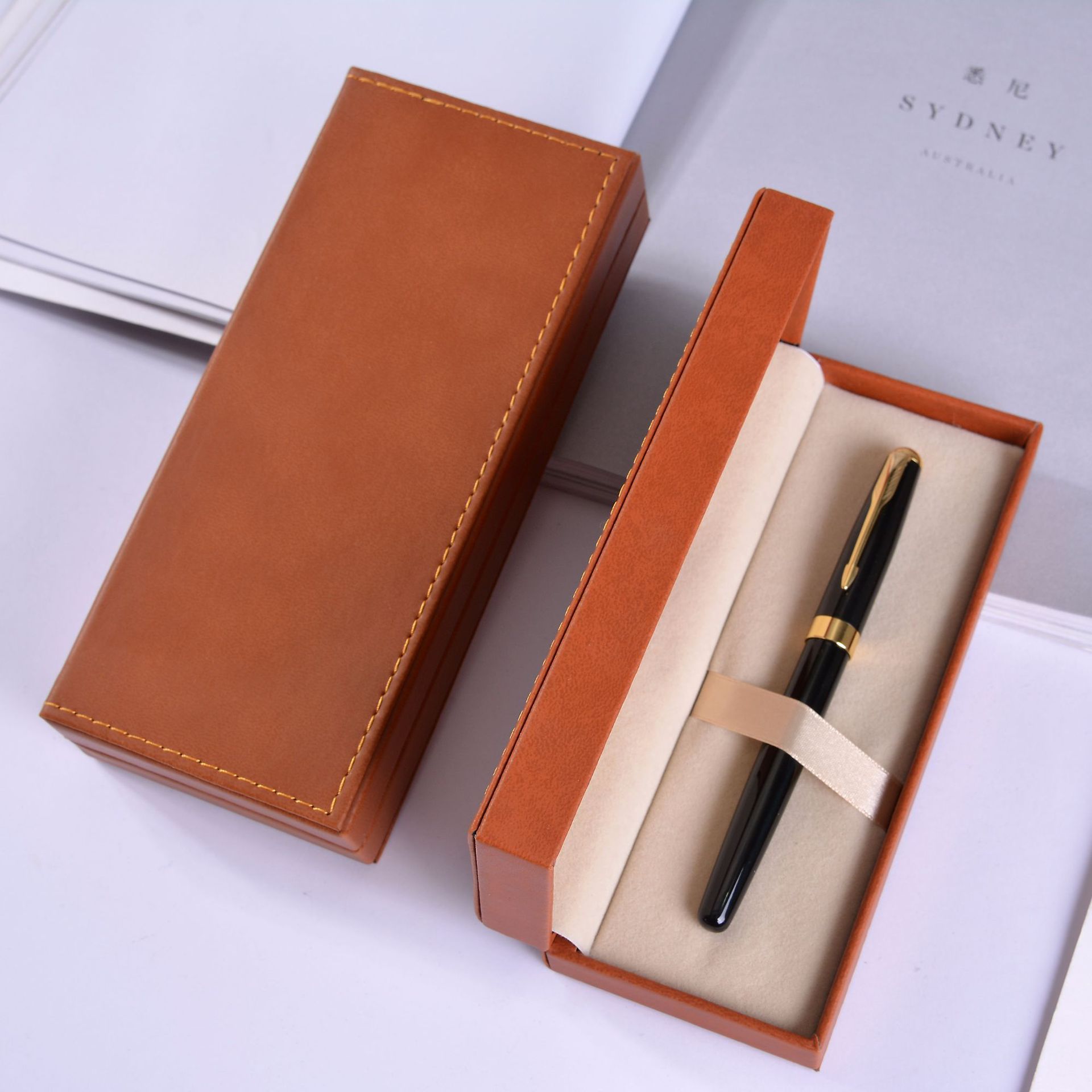 礼品包装盒钢笔笔盒 圆珠笔笔盒子批发 可定制印logo广告送礼