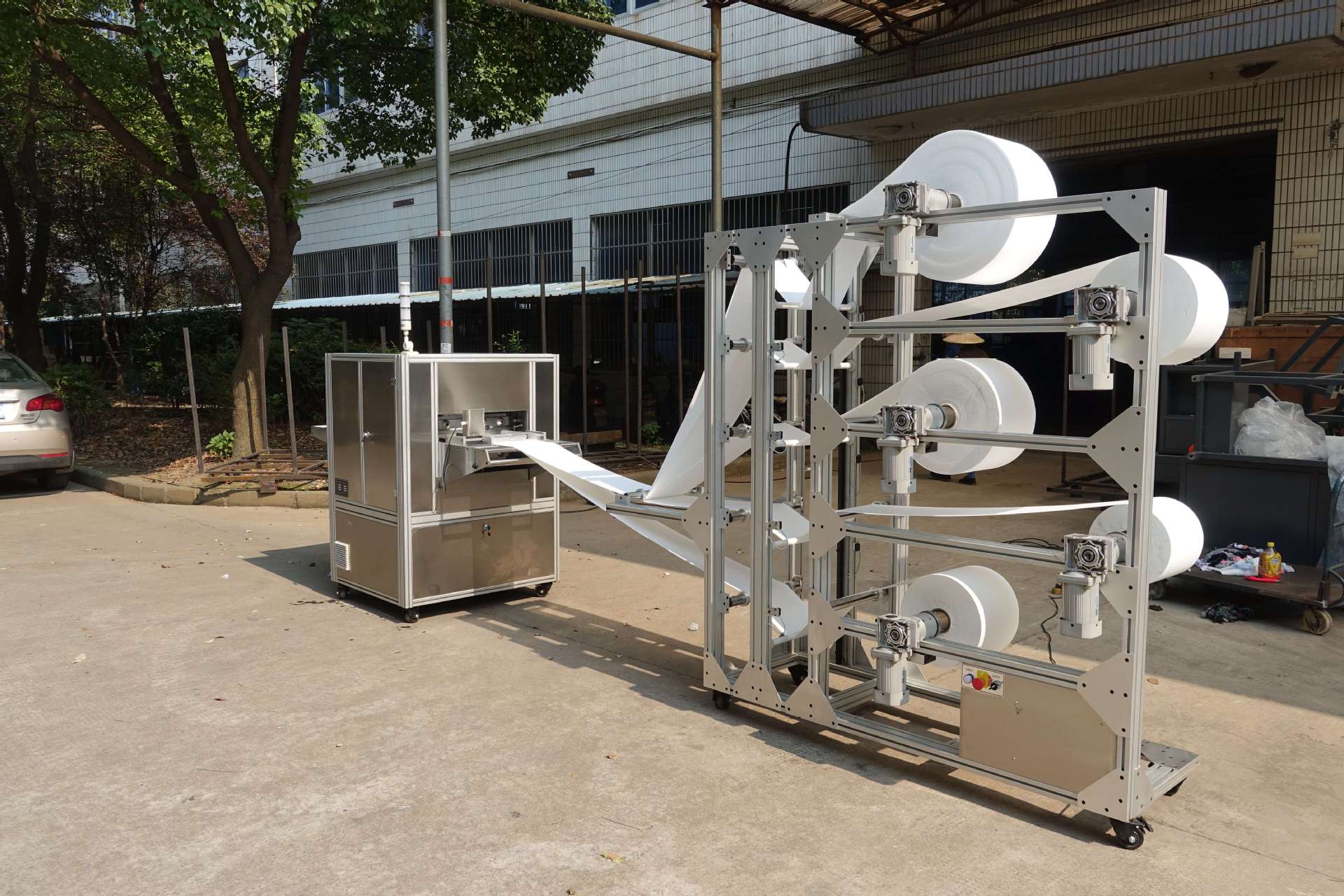 多层可控料架 放纸架 折叠滤芯 自动张力