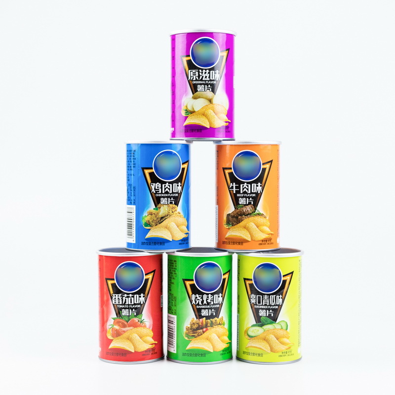 源头厂家定制食品纸罐 65mm内径密封薯片罐 圆形休闲食品包装纸筒