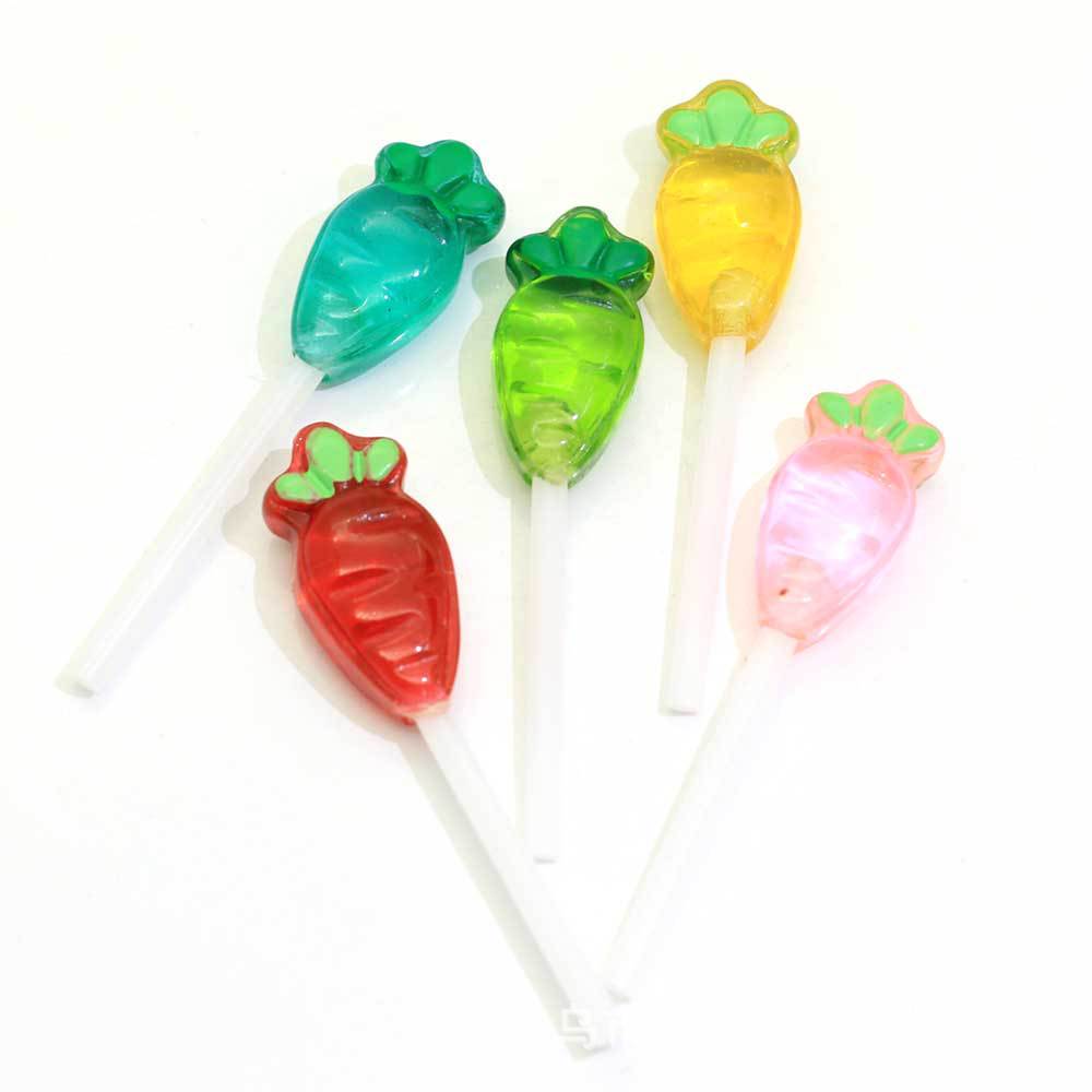 胡萝卜棒棒糖彩色树脂棒棒糖仿真食玩糖果手机壳奶油胶素材