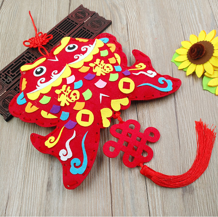 中国风新年挂饰年年有鱼 春节儿童手工diy制作材料包年年有余挂件