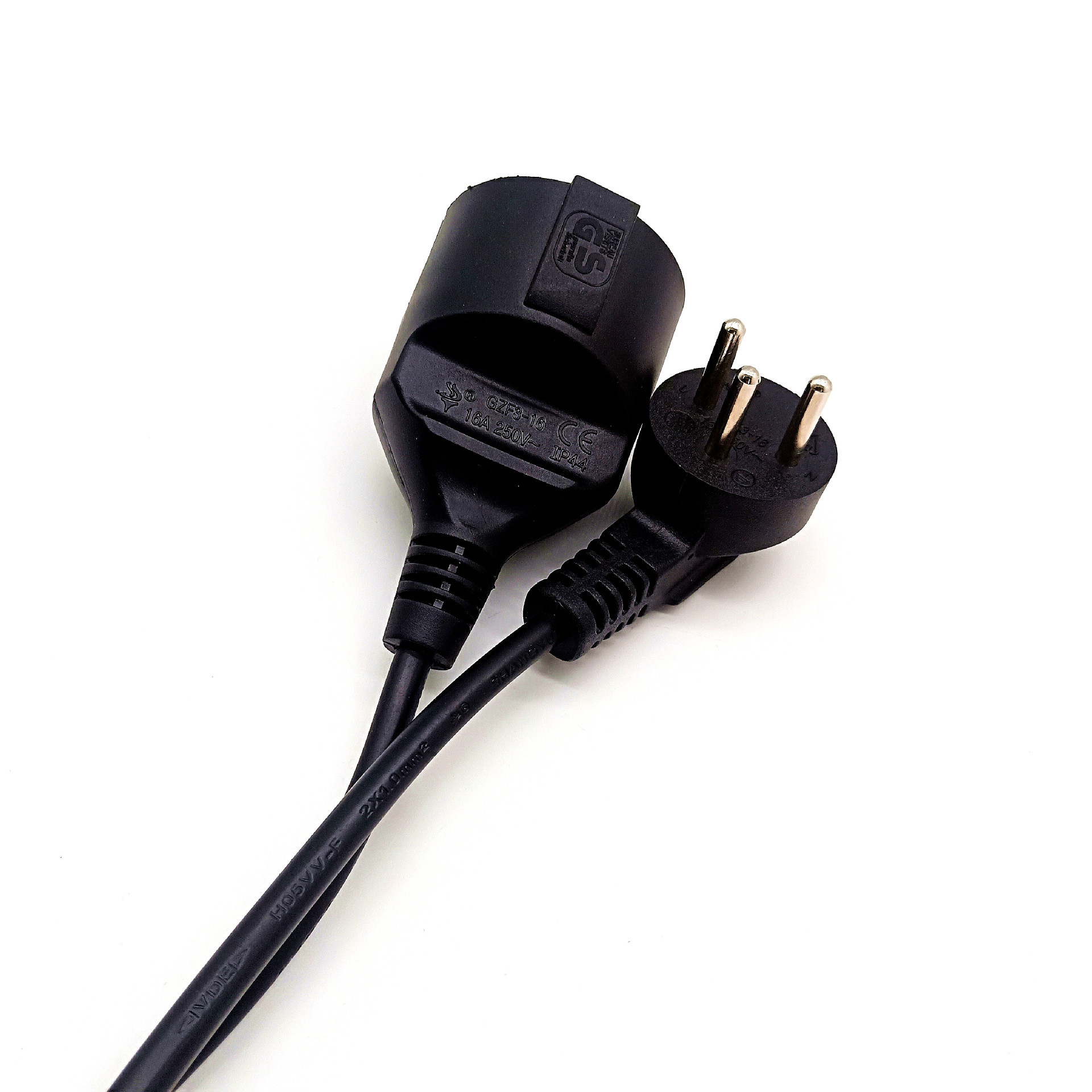 厂家直销 以色列三芯电源线插头连接线 三芯梅花尾品字尾电源线