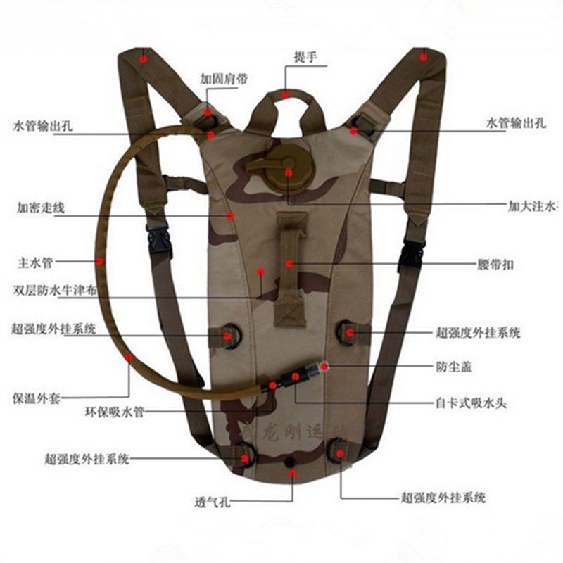驼峰水袋户外运动3升水袋军迷彩战术特种兵战术水囊登山骑行水袋