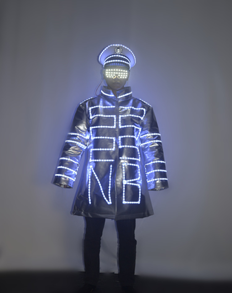 酒吧发光服装道具夜店ktv服务生上酒衣服dj打碟个性led发光服