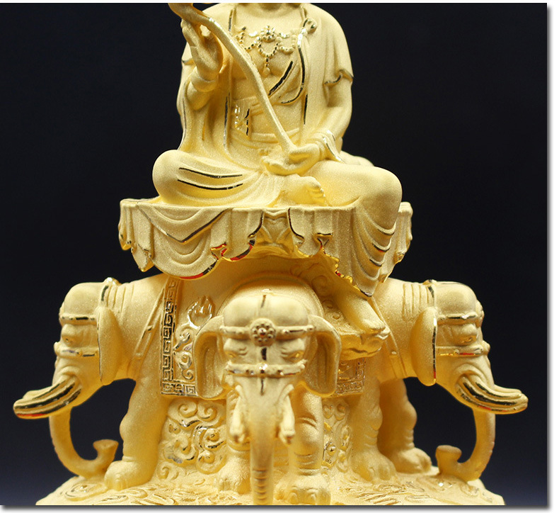 十方普贤菩萨绒沙金工艺品 峨眉山金顶开光圣像保平安 佛堂摆件