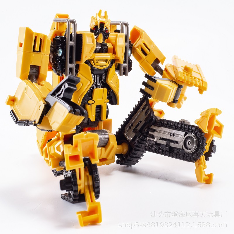 奥意合金电影版大力神变形玩具金刚废渣碾压狂暴推土机工程车模型