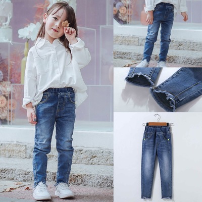 女童牛仔裤长裤春秋大童2022新款儿童紧身小脚裤子薄款铅笔裤秋装