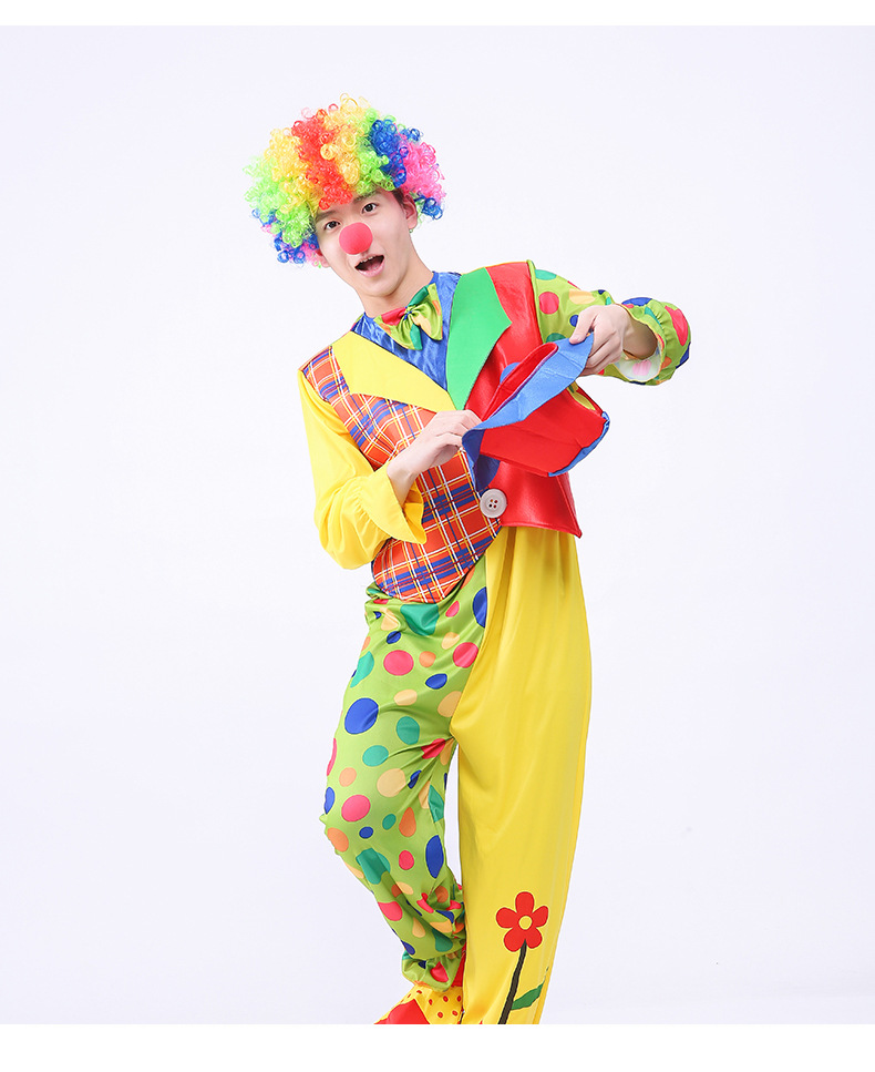 现货万圣节小丑服装 成人小丑服饰男女马戏团表演服节日演出装扮