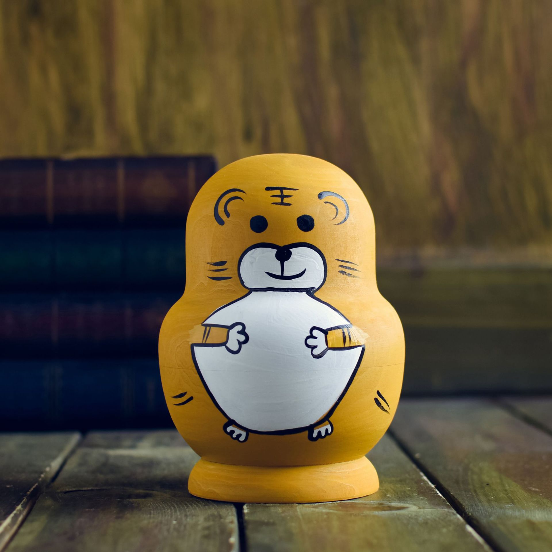 批发厂家定制俄罗斯套娃10层老虎风干椴木质儿童益智玩具创意摆件