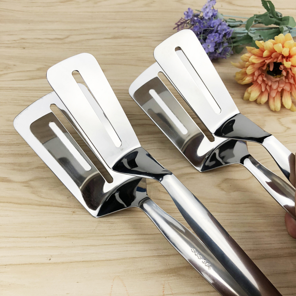 304食品夹不锈钢煎牛排夹子铲夹牛排夹厚面包夹 多功能