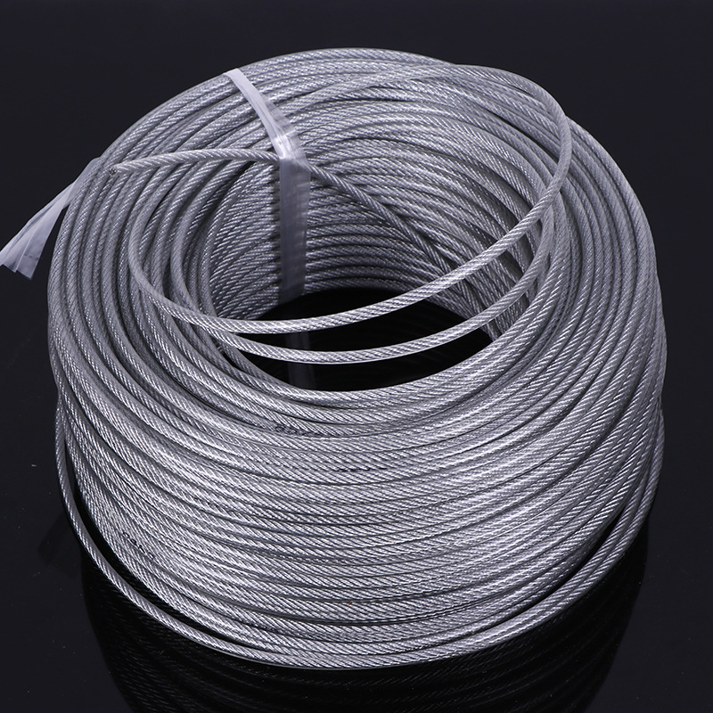 不锈钢绳子钢丝线 4-8个粗钢丝绳现货批发 高强度工业包胶钢丝绳