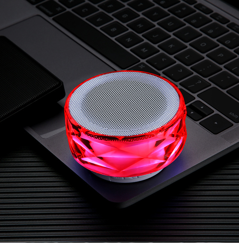 跨境专供蓝牙音箱水晶七彩灯光蓝牙音响mini音箱彩灯蓝牙音箱闪灯