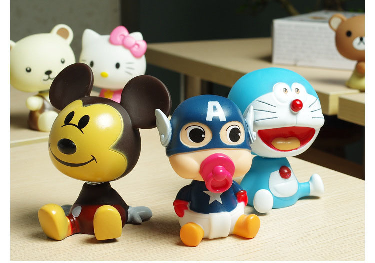 生日蛋糕装饰摇头娃娃公仔摆件烘焙甜品装扮玩具情景车载手办玩偶