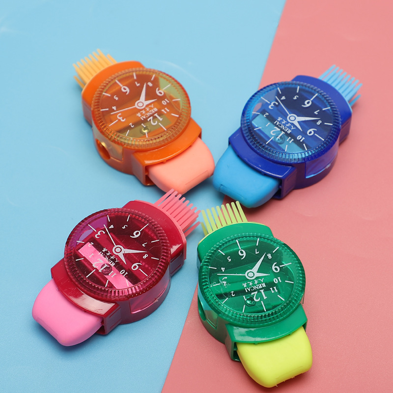 Talent Three-in-One Pencil Sharpener Watch Shape Pencil Shapper Multifunctional Children Student School Supplies Rc8103