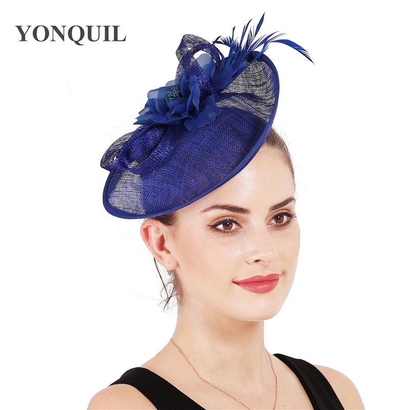 菲律宾亚麻礼帽精品手工制作头饰欧美风复古新娘发饰羽毛头饰