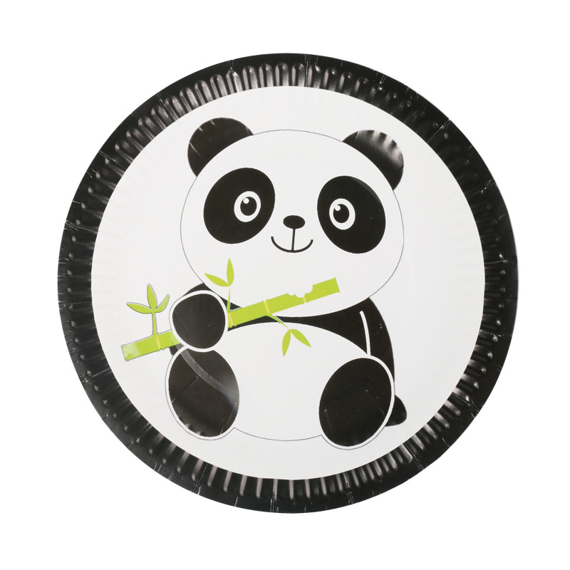 panda熊猫 生日装饰道具节日派对套装纸杯纸盘纸巾蛋糕烘焙插签