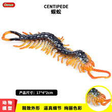 跨境仿真实心昆虫野生动物模型蜈蚣儿童早教认知塑胶玩具摆件手办