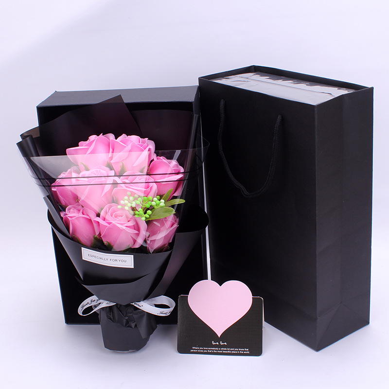 Mother's Day Gift Carnation Creative Gift 9 Soap Bouquet Gift Box One Piece Dropshipping Artificial Rose Wholesale