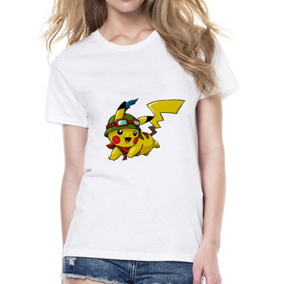 2019夏款短袖 口袋妖怪 pokemon 宠物小精灵 皮卡丘 卡哇伊 女t恤
