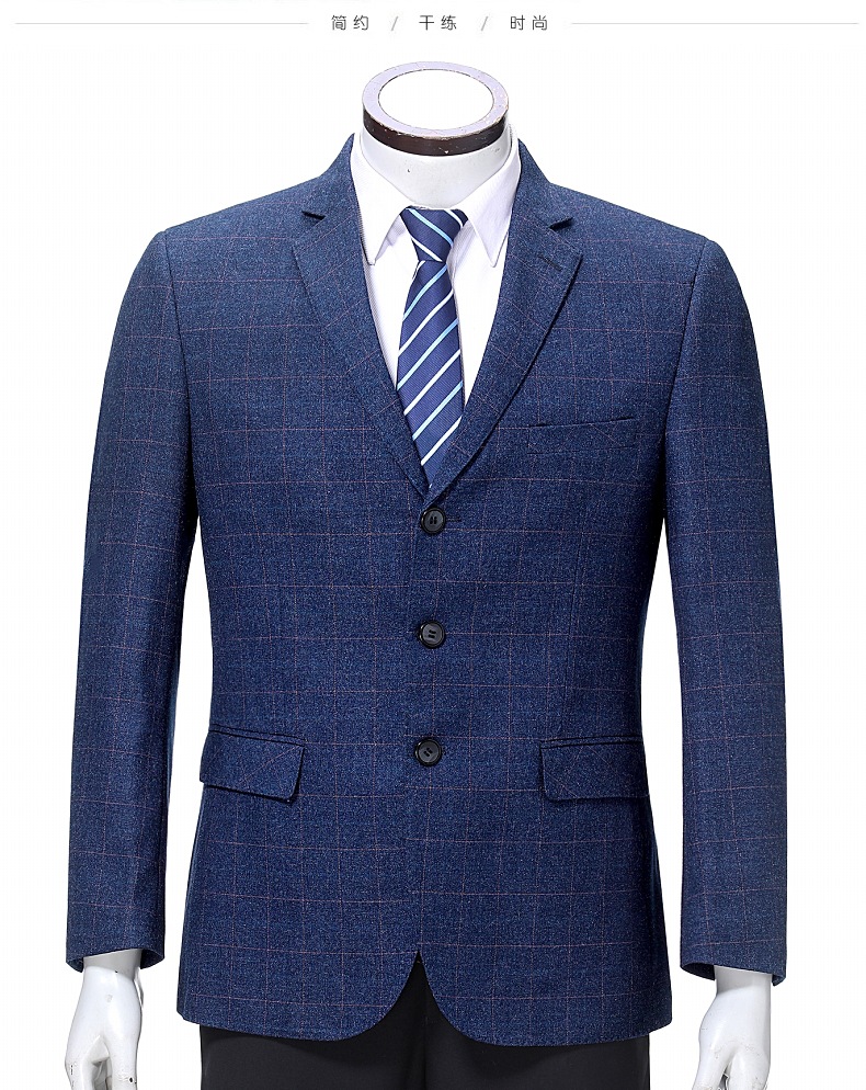 中年春秋款中年男士西装爸爸装免烫西服商务中老年单西休闲外套