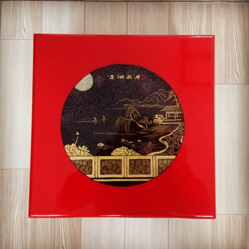 漆器工艺饰品礼品包装盒木质 莳绘漆器手绘天地盖 茶酒 木盒包装