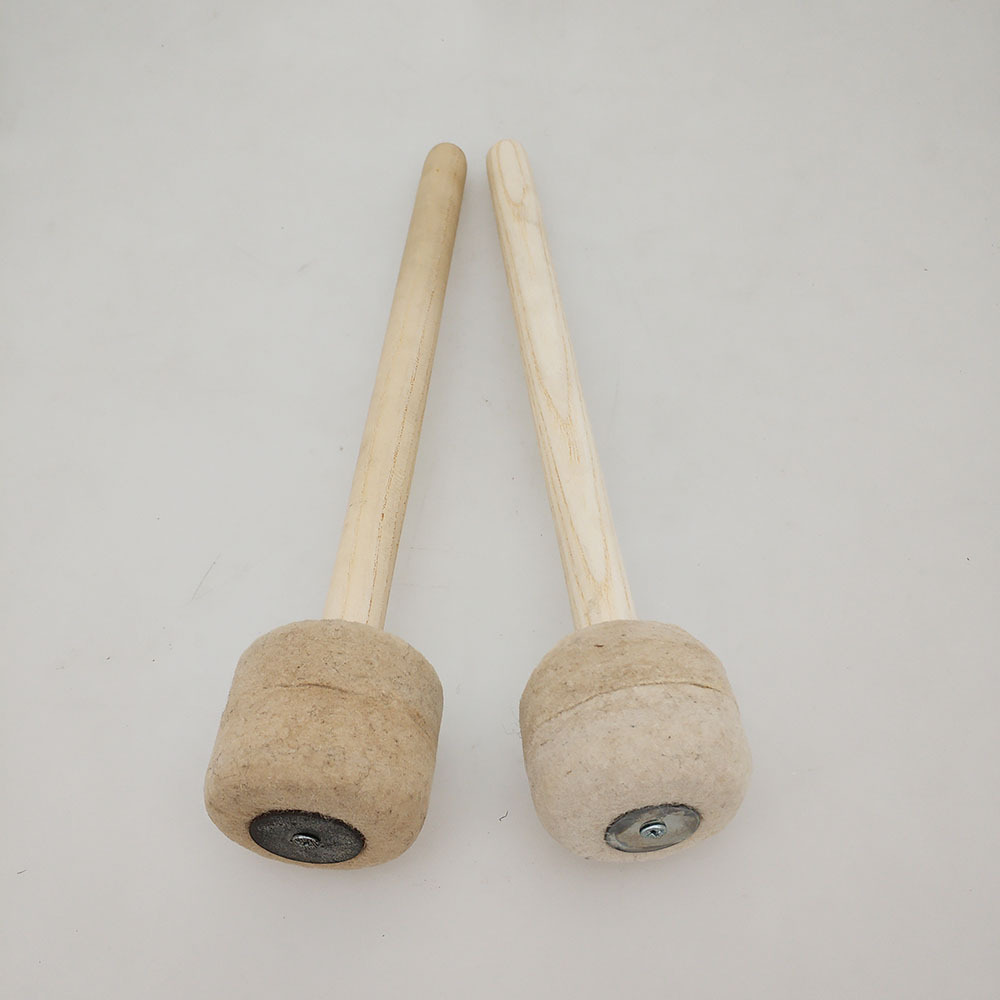 羊毛毡头木质管大军鼓鼓锤一对装大鼓槌打击乐器配件批发