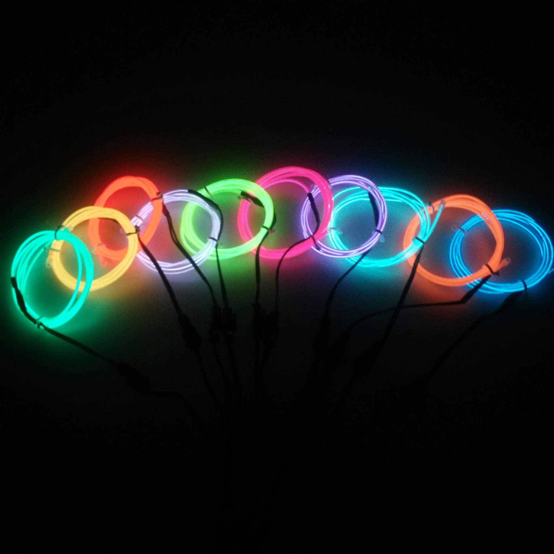 超亮el发光线3米配3v电池盒电致柔性荧光舞冷光线表演装饰